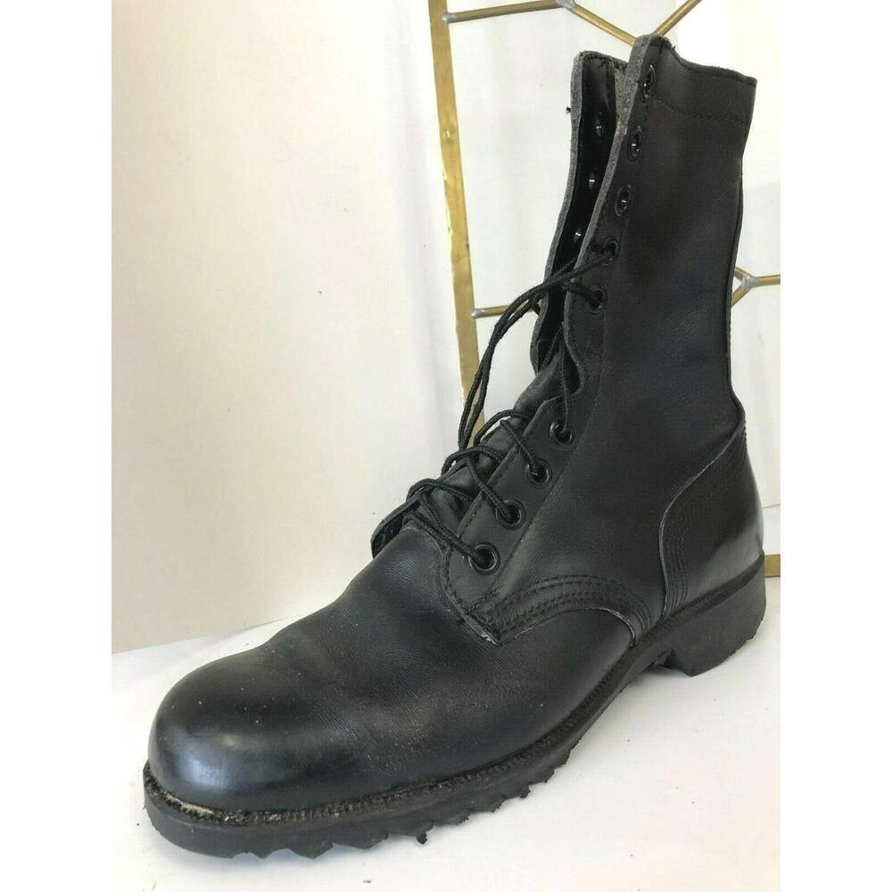SWAT Men Tactical Duty Boots Army Military Work Hiking Shoes Black Leather 9R